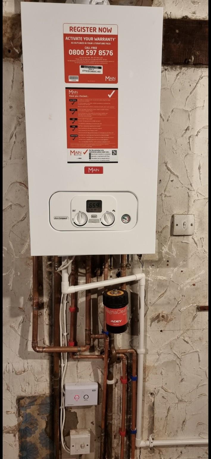 Heating system upgrade by Luk Gas Ltd with 5 Year Warranty and ADEY magnetic filter